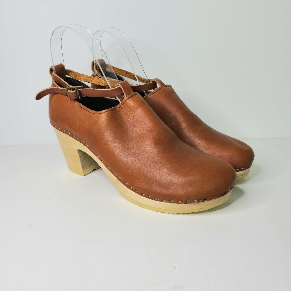 No. 6 Palomino Honey Brown Genuine Leather Clog Shoe Boots